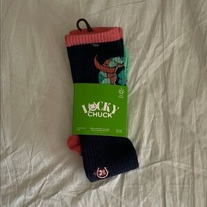 NWT - Lucky Chuck Men's Colorful Socks - Black and Pink